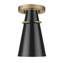  2122-SF MBS-BLK - Reeva Semi-Flush in Modern Brass with Matte Black Shade